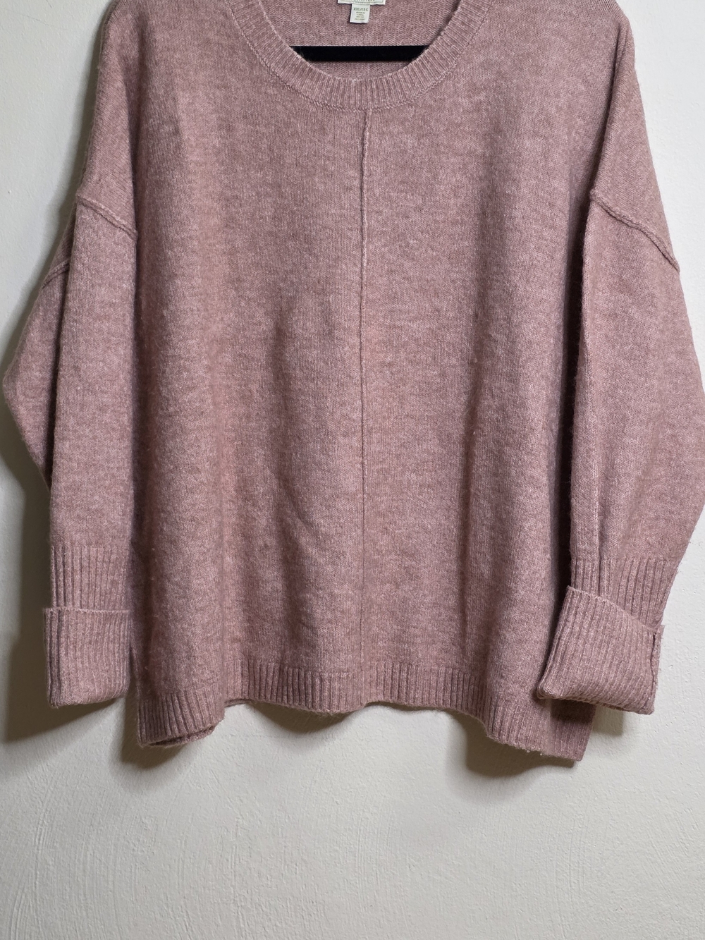 Soft Relaxed Crewneck Sweater in Dusty Rose
